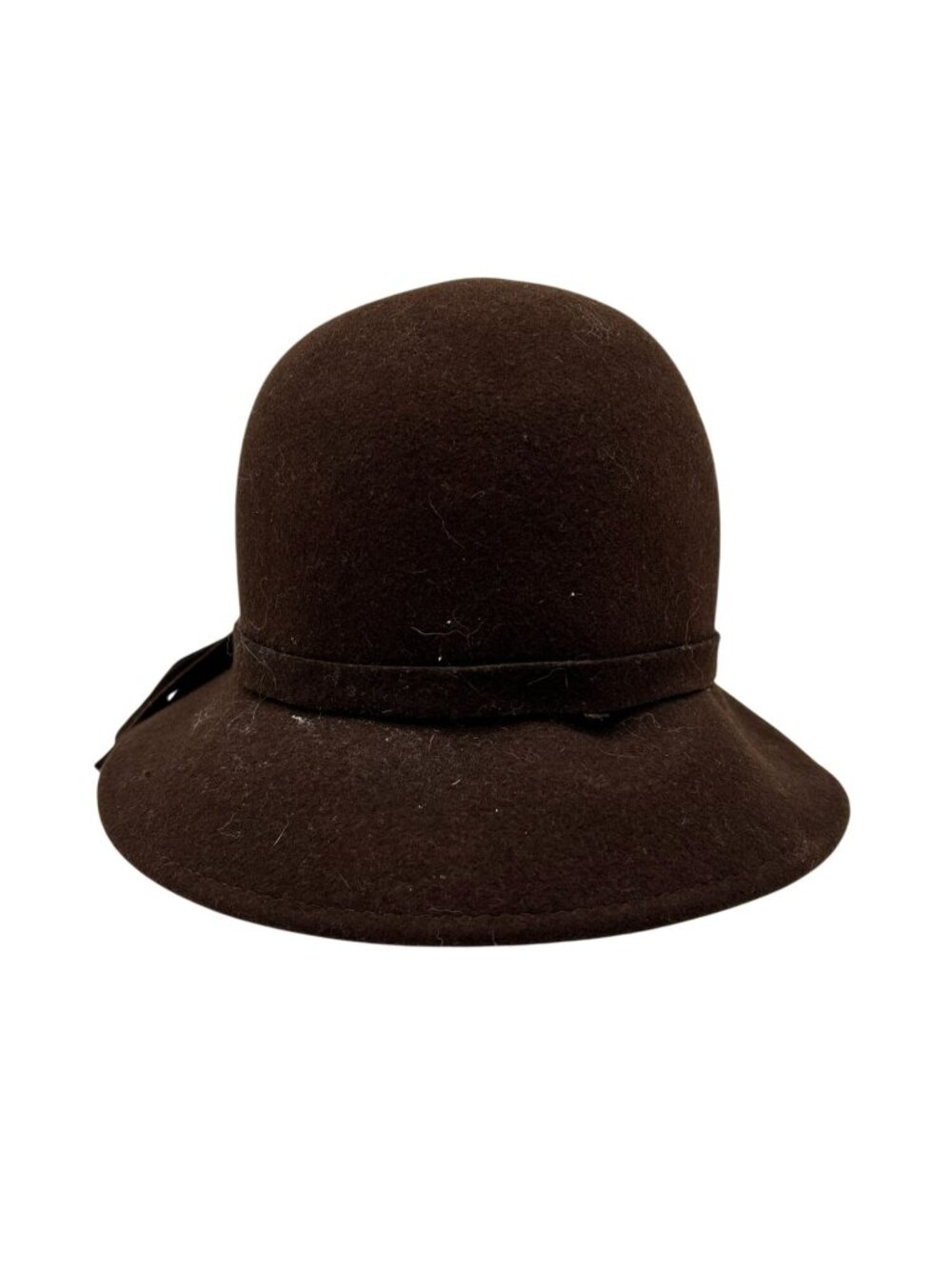 Magidn Hats Womens Brown Wool Felt Cloche Hat with Leaf & Tassel Accent Classic